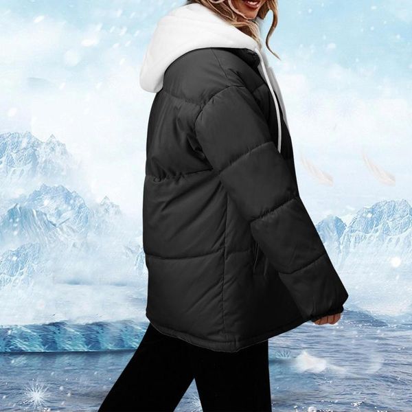 Coletes femininos de lã de lã de lã de fêmeas para mulheres jaquetas de sono feminino 2023 Casaco de inverno longo com capa de capa Capats Down Coats bolsos