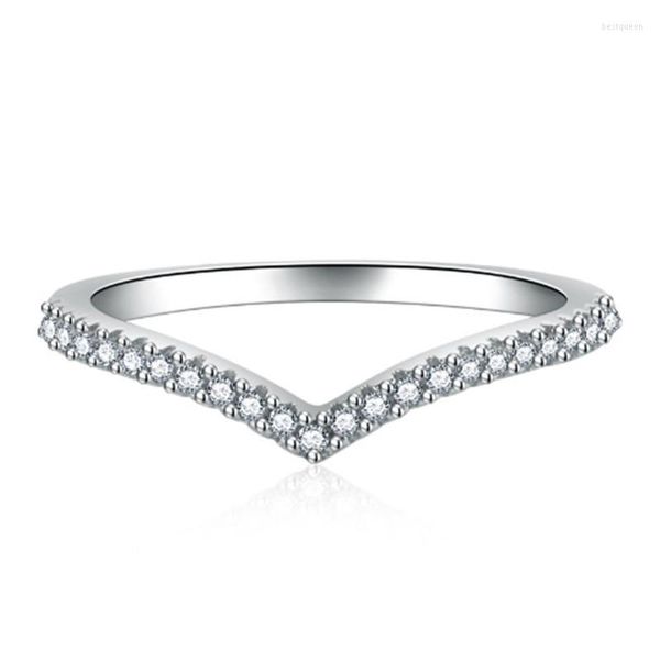 Eheringe LIEBE Zirkon Kristall Verlobungsring Damen Silveringr Bandgröße 6/8