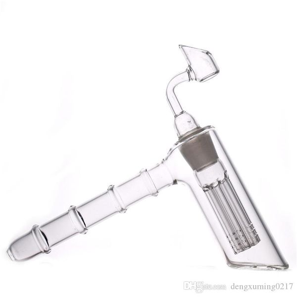 Hammer Glas Bongs Wasserpfeifen 6 Arm Perc Perkolator Bubbler Dab Rigs Becher Bong 18,8 mm Aschefänger Wasserpfeifen zwei Funktionen