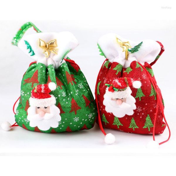 Decorazioni natalizie Sacchetto regalo Sacchetti di stoffa per caramelle Decorazione natalizia Sacco di Babbo Natale Regali per bambini titolari