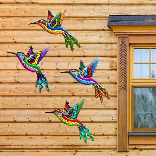 Dekorative Figuren 1 STÜCK Kolibri Großer Anhänger Dekoration Metall Vogel Wandkunst Skulptur Outdoor Hängende Verzierung Für Garten Wohnkultur