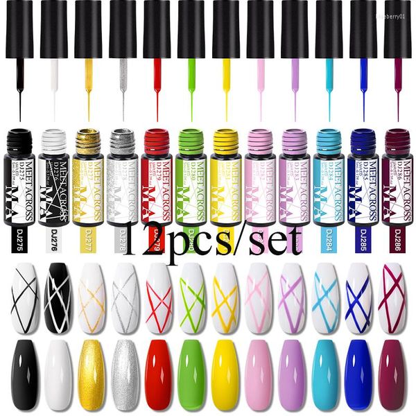 Gel de unhas encontre -se em 6/12pcs Liner Set Line Polish Kit Art Design para UV Paint Desenho Diy Painting Varnish