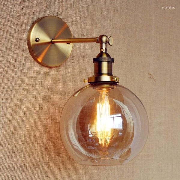 Wandlampen Retro Vintage Leuchten Innenbeleuchtung Glaskugel Edison-Stil Loft Industrieleuchte Neben Lampe Applikation LED