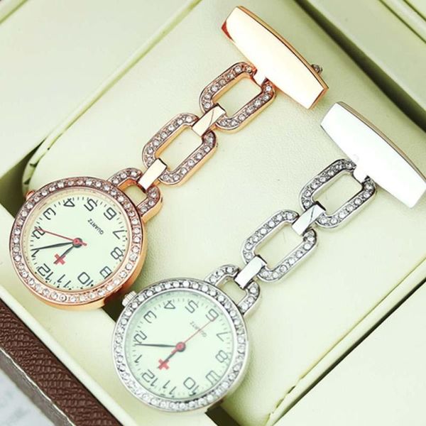 Taschenuhren, personalisierte Uhr, gravierter Name, individuelle Diamant-Anstecknadel, Brosche, beleuchtetes Zifferblatt, Damen-Geschenk #30