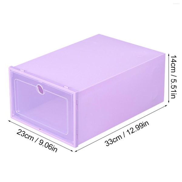 Caixas de armazenamento cesto limpo com alça de sapato de sapato de plástico caixa organizadora caixa empilhável Bins de armário doméstico