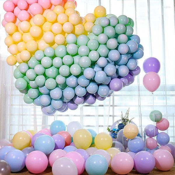 Decoração de festa 100pcs/set Macaron LaTex Balloons Pastel Candy Balloon Christmas Wedding Birthday Decorações de chá de bebê Air Globos