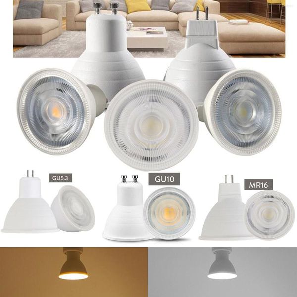 GU5.3 LED-Strahler, dimmbar, 7 W, AC 220 V, 110 V, COB-Glühbirnen, 30° Abstrahlwinkel für Downlight-Tischlampe, kühles warmes Weiß