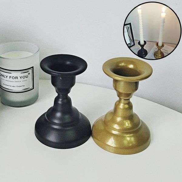 Kerzenhalter Mini Eisenhalter kreativer Retro Dual-Gebrauch Candlestick für Tabletop Hochzeitsfeier Weihnachtshemmung Home Decor