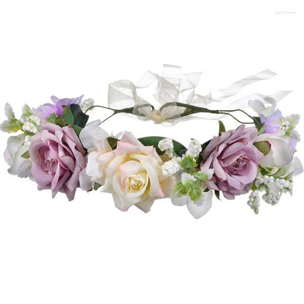 Copricapo Moda per ragazze e fiori Accessori per capelli Copricapo da sposa per sposa Fascia per damigella d'onore