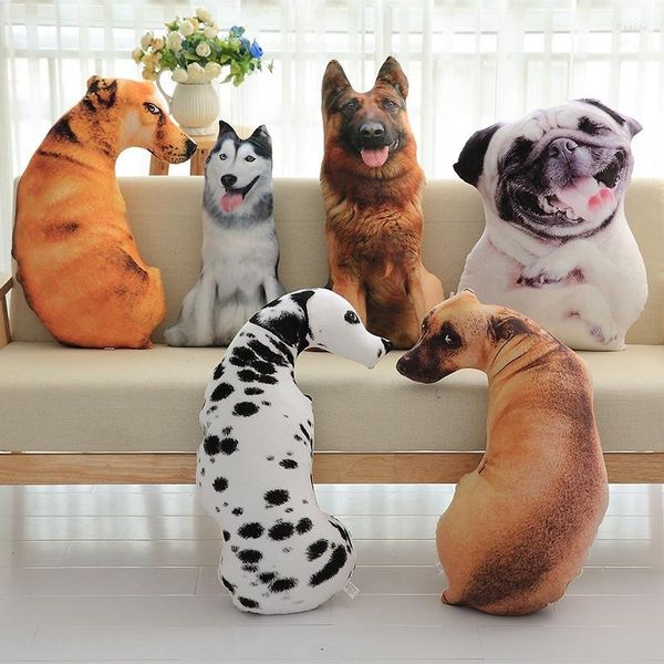 Cuscino 3D carino piegato cane stampato tiro realistico animale divertente testa cosplay giocattolo preferito dai bambini per la casa