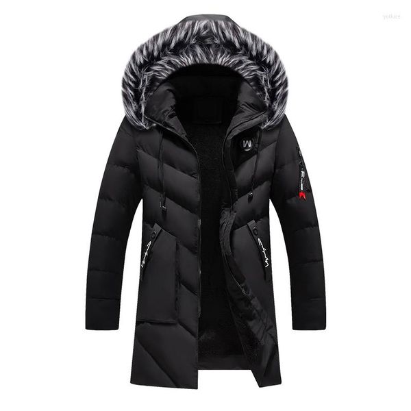 Männer Unten Schöne Marke Kleidung Casual Herren Mantel Männer Parka Mäntel Winter Jacke Slim Fit Verdicken Fell Kapuze Outwear warme