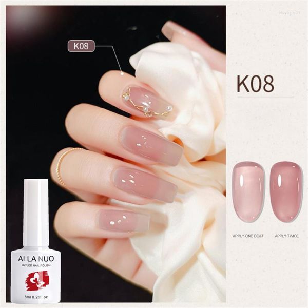 Kits de arte na unha 8ml geléia gel semi-transparente polishol clear rosa francês verniz de imerniz UV LED para tslm1