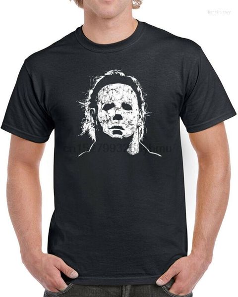 T-shirt da uomo 010 Maschera di Halloween T-shirt da uomo Film spaventoso Anni '70 Costume da cultura horror