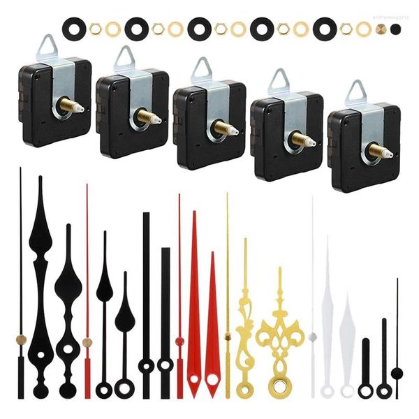 Onarım kitlerini İzle 5 PCS DIY Quartz Saat Hareket Mekanizması Parçalar Değiştirme 7 Farklı Çift El ve Motor Kiti