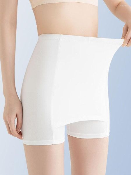 Pantaloncini da donna CUHAKCI Pantaloncini di sicurezza a vita alta a doppio strato estivi Pantaloni di sicurezza morbidi in seta di ghiaccio Gonna bianca nera senza cuciture aderente sottile da donna