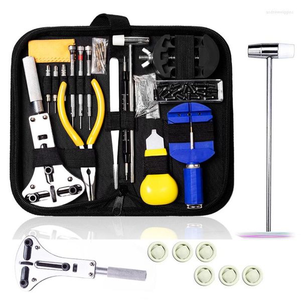 Relógio kits de reparo 122 ferramenta 161pcs possui 10 dedos com cots de link de link de link para abridor de estojo de abridor de primavera Substituição da bateria