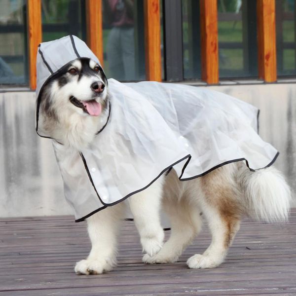Köpek giyim moda şeffaf yağmurluk orta büyük Golden Retriever büyük yağmur kat su geçirmez panço evcil hayvan elbise