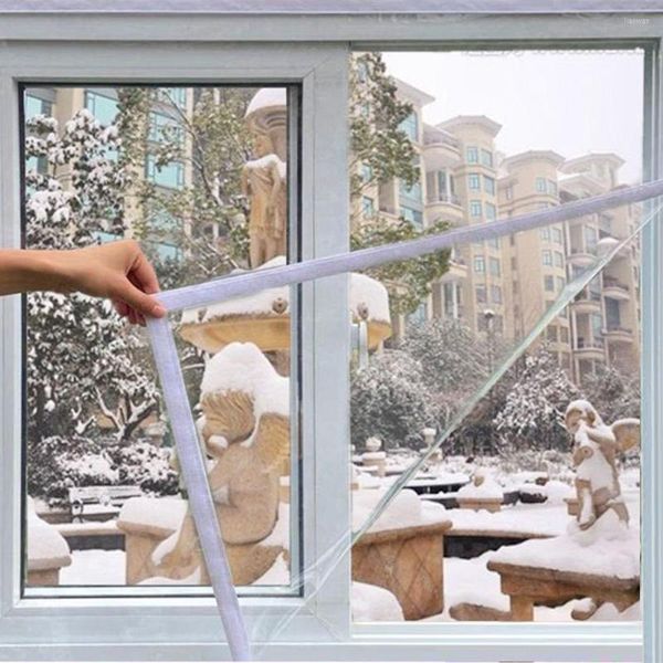 Adesivi per finestre Kit isolante Pellicola termica Caldo in inverno Tagliabile Regolabile Plastica trasparente Per FU