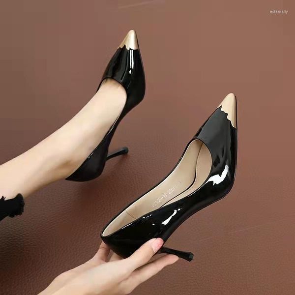 Kleidschuhe 2023 Damen Sexy High Heels Fußfetisch Mode Alternative Leidenschaft Schwarz Spitze Zehen Stiletto Pumps34-42Yards