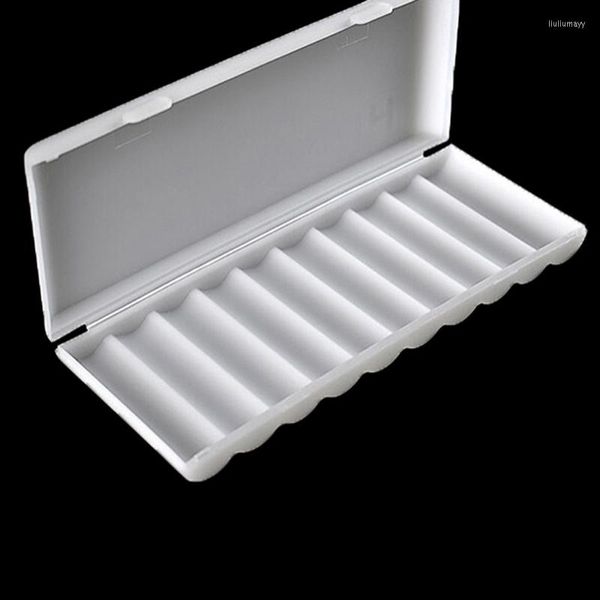 Caixas de armazenamento 1pcs 10x18650 Organizador do porta -bateria Organizador 18650 Caixa Branco Tampa dura