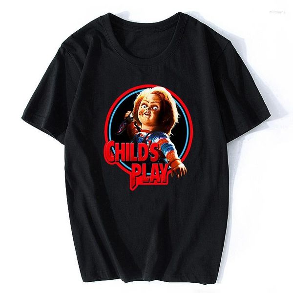 Männer T Shirts Chucky Horror Hemd Hohe Qualität Ästhetische Baumwolle Vintage Schwarz T-shirt Harajuku Streetwear Camisetas Hombre