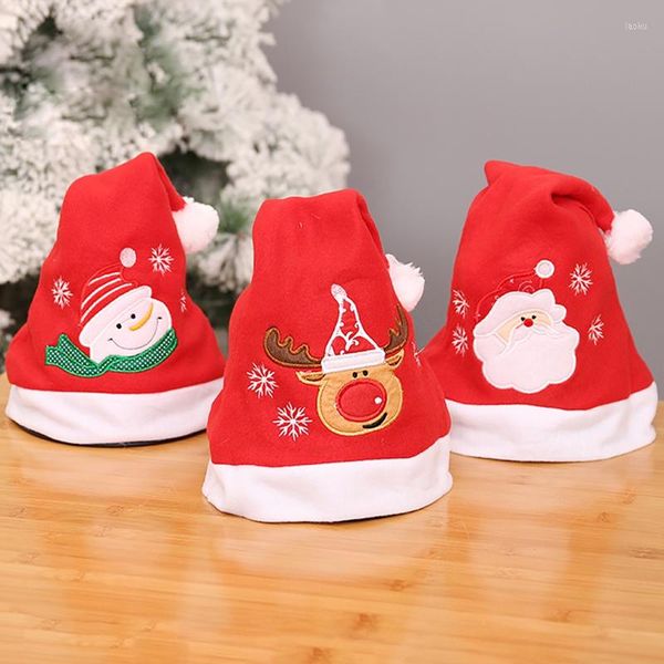 Decorações de Natal chapéu fofo Papai Noel ornamentos crianças homens homens meninos garotas de festas com pompom para adereços