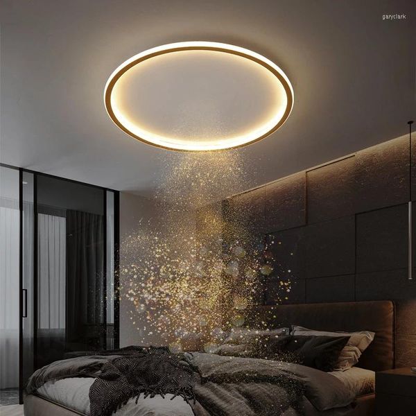 Pendelleuchten LED Deckenleuchten für Wohnzimmer Schlafzimmer Leuchten Ring Moderne schwarze Innendekoration Plafond Lampe