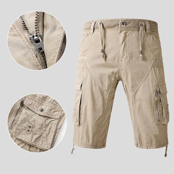 Herren-Shorts für Herren, Sommer, Militär-Cargo, im Freien, lässig, einfarbig, Schnürtaschen, lockere Arbeitsoveralls, taktische Jogger-Shorts # g3