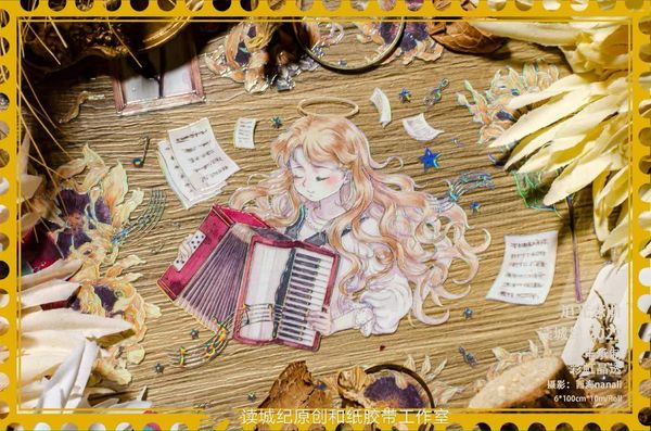 Confezione regalo A Light Chasing Romance Sunflower Girl Oro lucido Washi PET Tape per la creazione di carte Scrapbooking fai da te Piano Adesivo decorativo