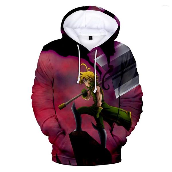 Erkek Hoodies Meliodas 3D Erkekler/Kızlar/Çocuk Moda Baskı Nanatsu Yedi Ölümcül Günah Hip Hop Tops