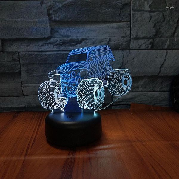 Lâmpadas de mesa Tractorvisual Noite 3D luz 7 colorido Touch carregamento LED LED Lâmpada de presente de Natal de Natal por atacado