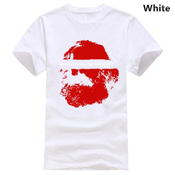 Camisetas masculinas Karl Marx Ringspun Camiseta nada a perder, exceto suas correntes vintage urbanas