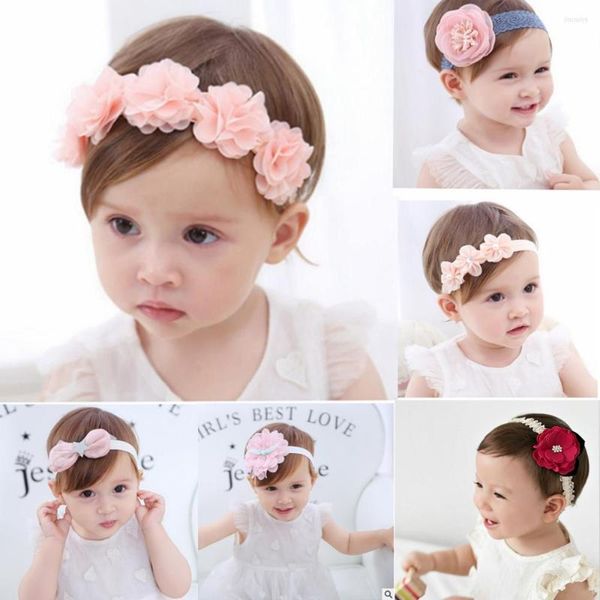 Haarschmuck 2023 Koreanische Baby Mädchen Haarbänder Geboren Stoff Blumen Für Stirnbänder DIY Schmuck Pographed Pos Kinder