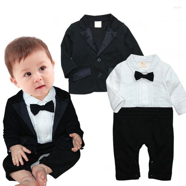 Kleidungssets Baby-Kleidung, modisches Kleidungsstück, Gentleman-Fliege, langärmeliger Säuglingsspielanzug, kleine Jacke, 2-teilige Overalls