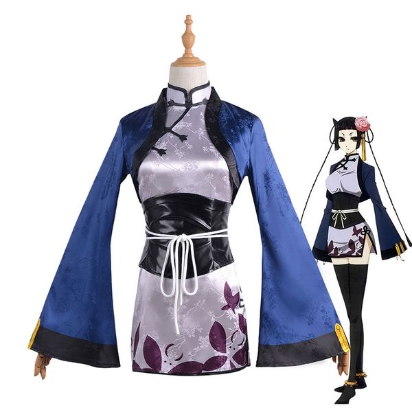 Costumi Anime Black Butler Ran mao Cosplay Cheongsam Halloween Carnevale Uniformi Parrucca