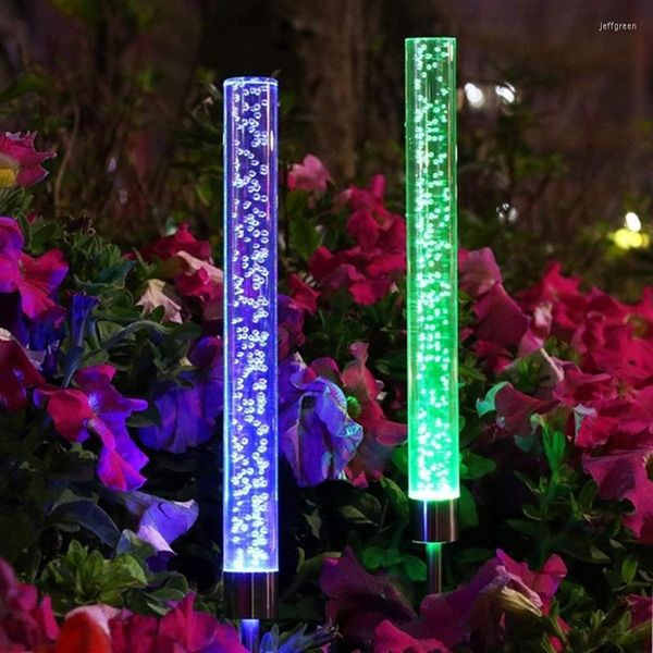 Lampade da terra RGB Luci natalizie Decorazioni per esterni per giardino Stree Lampada da notte per cortile Lampada da notte impermeabile Lanterna per paesaggio Bastone