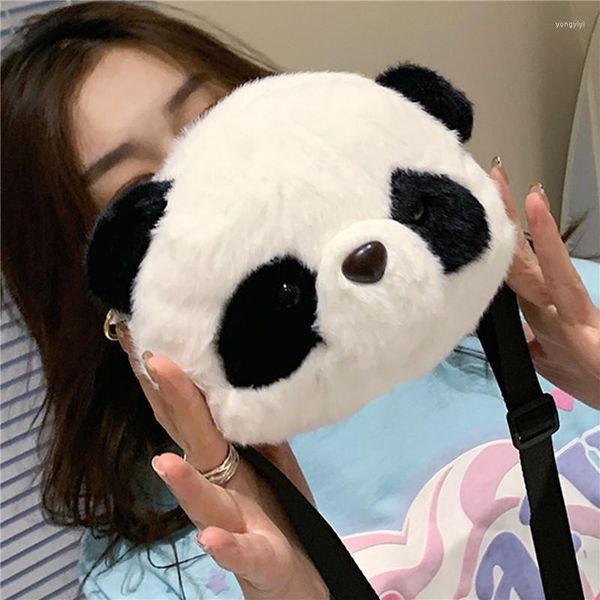 Rucksack Umhängetasche Cartoon Panda Cross Body Messenger Lippenstift Plüsch Handtasche Geschenk für Muttertag Valentinstag Dropship