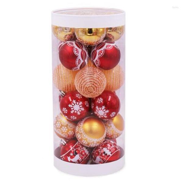 Weihnachtsdekorationen, 24 Stück, bemalte gemischte Baum-Dekor-Kugeln, Weihnachtsparty, Fenster, Heimtextilien, hängende Kugel-Ornament-Dekoration