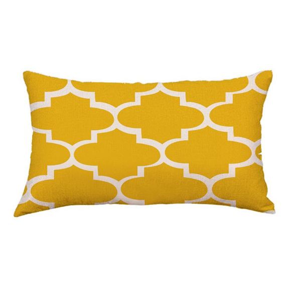 Fodera per cuscino Super Soft Giallo Geometrico Breve Peluche Federa Cuscini per divani Decor Home Pad Set Decorazione / Decorativo