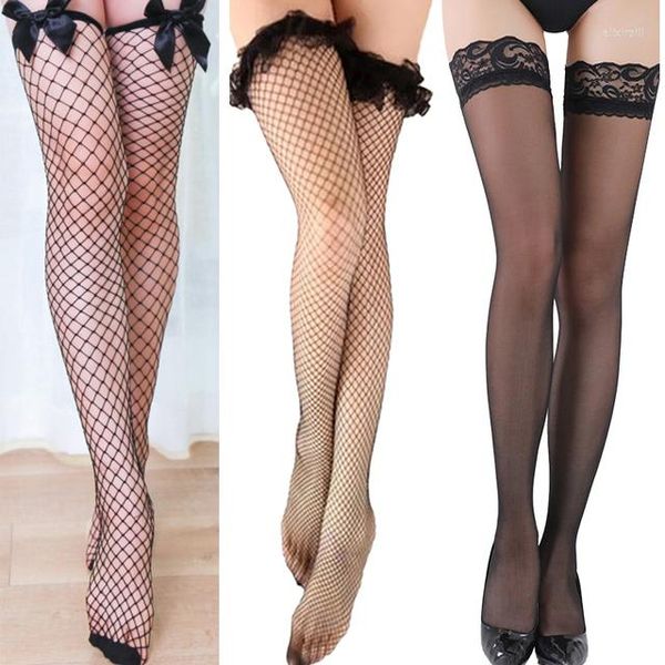 Kadınlar SOCKS 3 FAARS SEER SEKSİ ÇORMALAR DANTI ÜST KİTLEYİCİ NEWNET DİZİN ÜZERİNDE GECE KLÜBLERİ Külotlu çorap taytlar Siyah Medias