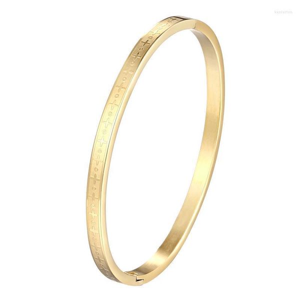 Bangle Plus Sinais e pequenos círculos para crianças pulseira de aço inoxidável de aço dourado joias pulseiras de meninos Giftsbangle Kent22