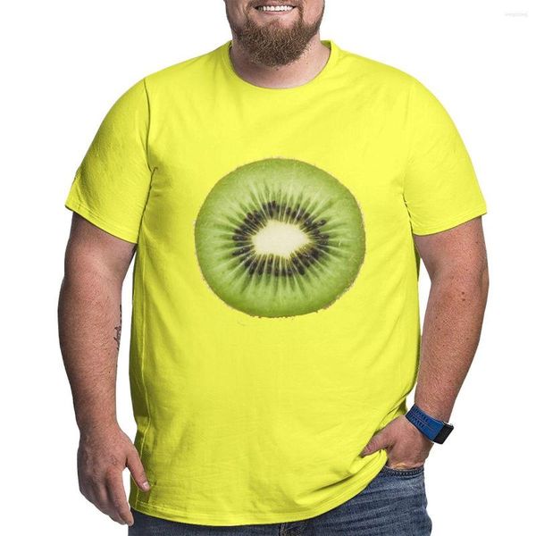 Herren-T-Shirts, übergroßes Hemd, Kiwi-Fruchtgelb, Baumwolle, Übergröße, Design 2023