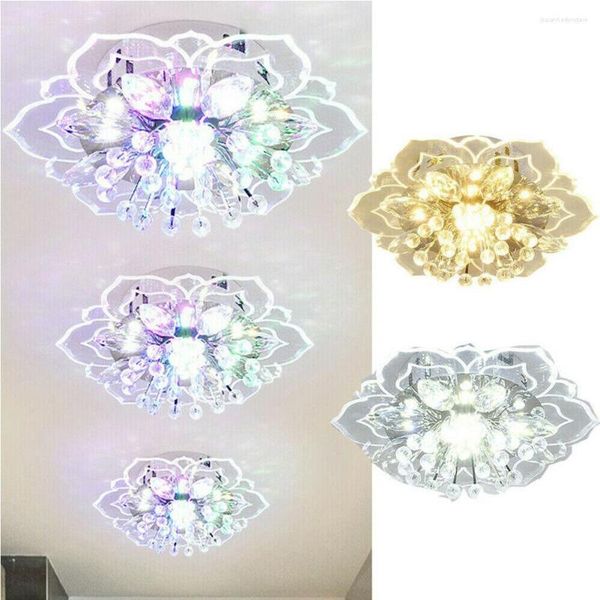 Lâmpadas pendentes criativas Moderno Moderno 9W LED CRISTAL CHEILIER CHANDELIER BRANCO/ALTO BRANCO/COLORIL FLOR SHAED LAMP