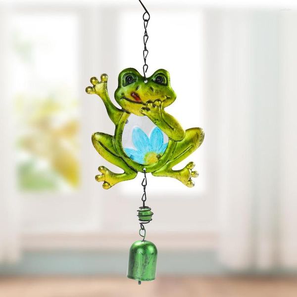 Dekorative Figuren, Cartoon-Kawaii-Frosch, Lotus, Kristallkugel, Glocke, Metall, Schmiedeeisen, Windspiele, Vogelabwehr, DIY, Garten, Balkon, Zuhause