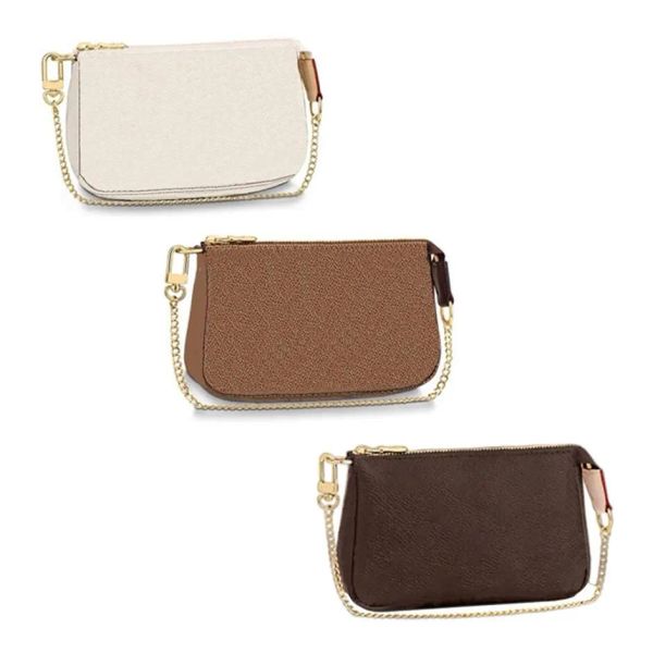 M58009 МИНИ-СУМКА POCHETTE ACCESSOIRES Iconic Fashion Womens CANVAS Pouch Вечерний клатч Zippy Chain Wallet Кошелек для монет Телефон Слинг