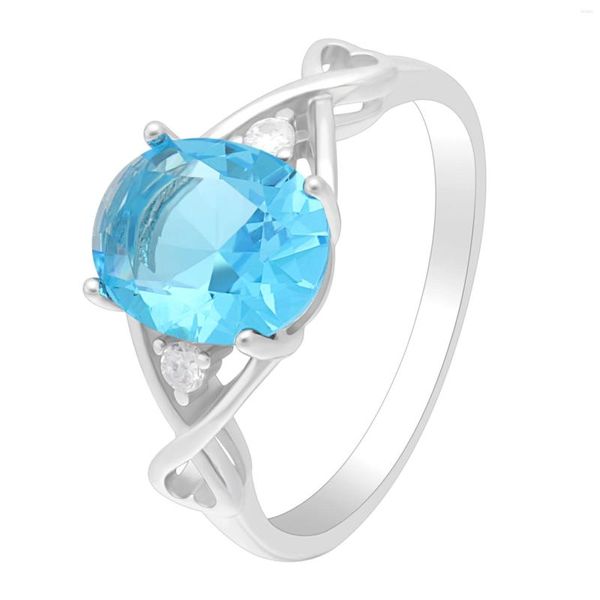 Anéis de casamento para mulheres figurinos de jóias de jóias cz cristal feminino roxo vermelho -céu azul birthstone anel