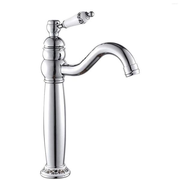 Раковина ванной комнаты Filte Filte Water Faucet Kitchen CSS1775 Цветочный одиночный классик в керамическом винтажном рычаге с микшером F F