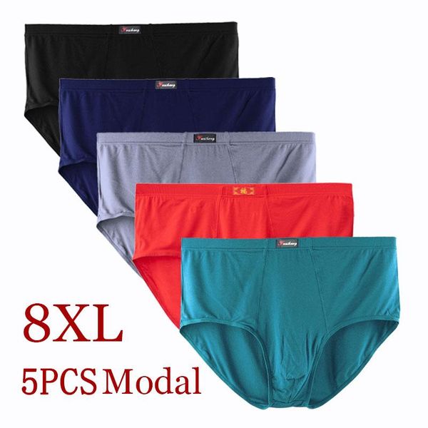 Unterhosen 8XL-XL 5Pcs Modal Plus Size Oversize Herren Unterwäsche Kurze Slips Männer Shorts Männlich ComfortUnderpants