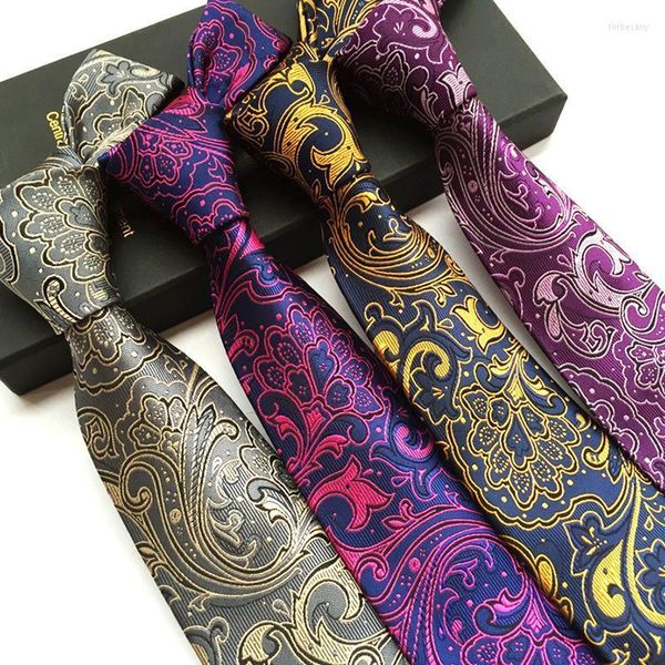 Laço laços de paisley poliéster jacquard masculino tie corbatas para hombre de 8cm de galhas flores gravatabow forb22