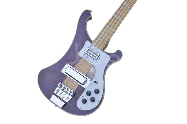 Lvybest – guitare basse électrique à 4 cordes, corps violet, manche en érable, matériel chromé, fournit un Service personnalisé